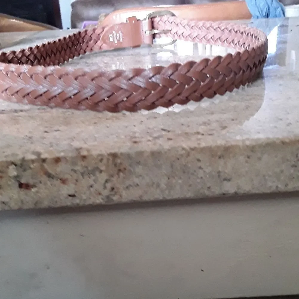 Classic Brown Braided Leather Belt